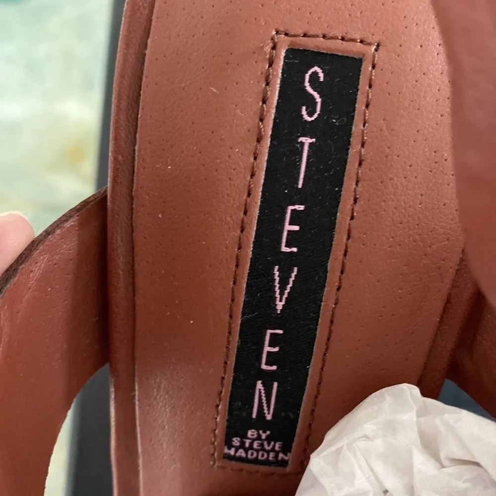 Steven by Steve Madden Carsenn Cognac Studded Leather Heels - Picture 10 of 15